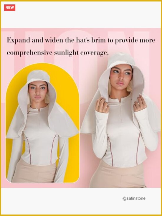 3 Pack Wide Brim Hats with Neck Flap UPF 50+ Sun Protection Fishing Hats main image 5